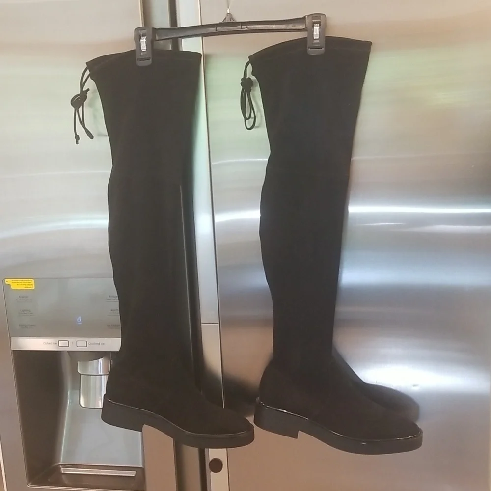 💕STUART WEITZMAN💕 Mara Over the Knee Boot ~ Black Suede 8.5 New Without Box